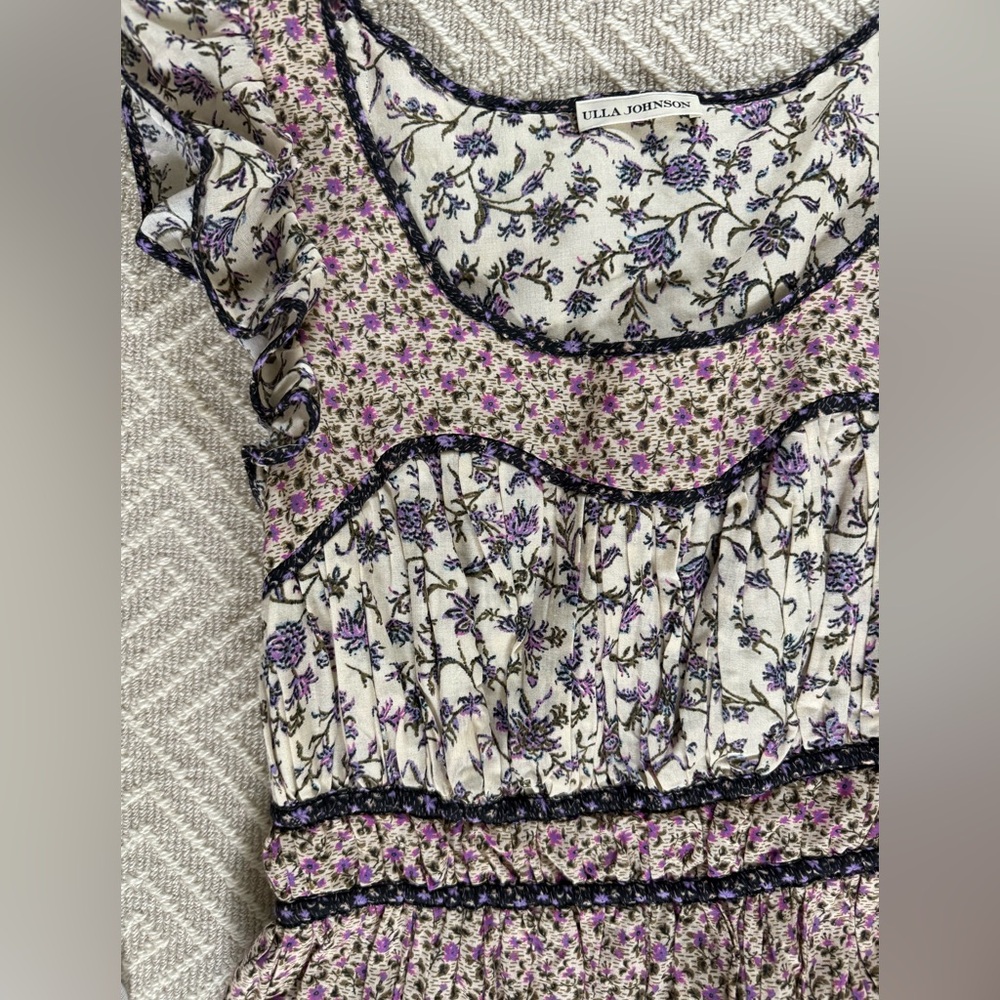 Ulla Johnson Ruffled Tiered Patchwork Floral Dress - image 3